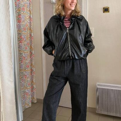 Blouson effet cuir noir - Johanna Paris