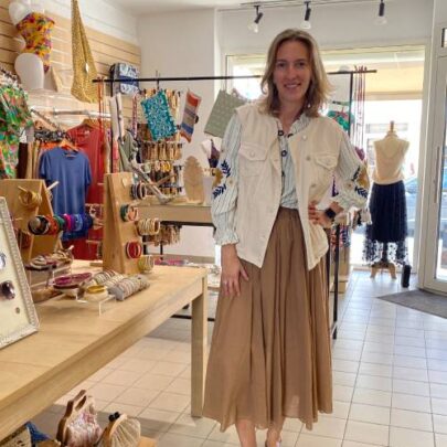 Veste sans manches écru Johanna Paris