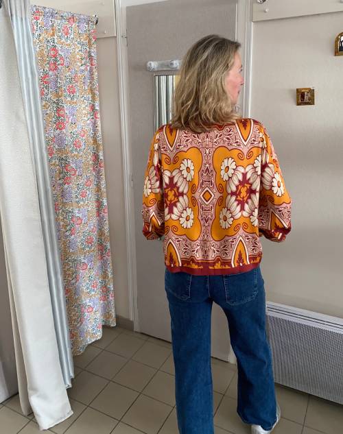 Chemise-imprime-orange-SARILANA-ange-Paris_2