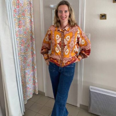 Chemise imprimé orange SARILANA - Ange Paris