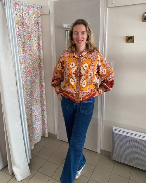 Chemise-imprime-orange-SARILANA-ange-Paris_3
