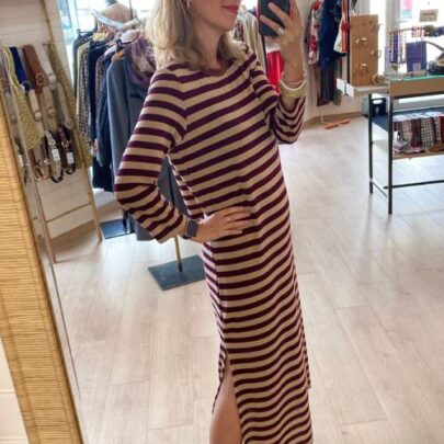Robe longue à rayures lurex Johanna Paris